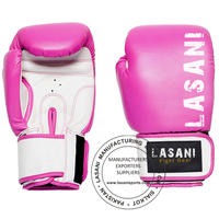 Muay Thai Kick Boxing Gloves  - Leather Pink 