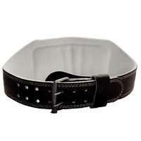  Black Padded 2x6 Prong Leather Belt