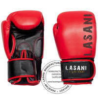 Thai Boxing Gloves - Leather Red 