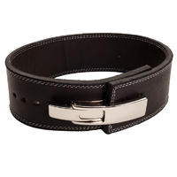 Lever Belt - Black Polished Leather