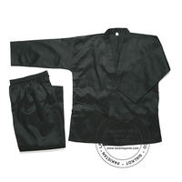 Black Karate Uniforms 7.5 oz Poly Cotton 
