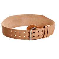  Natural Leather Lifting Belt 2x4 Prong 