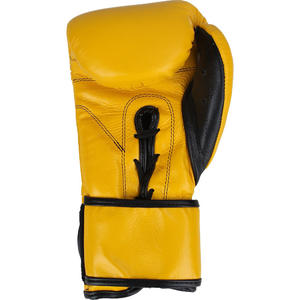 Yellow Lace Up Boxing Gloves - Leather 